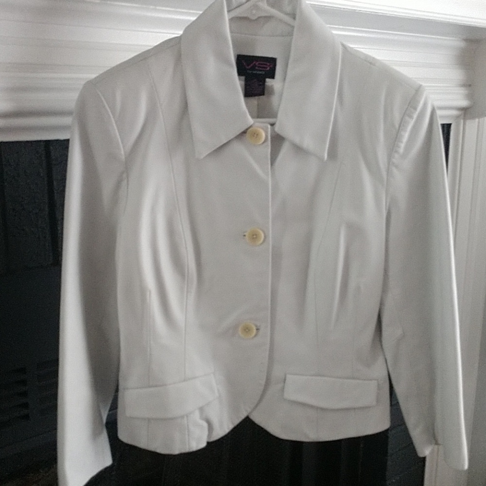 100% White leather Moto jacket